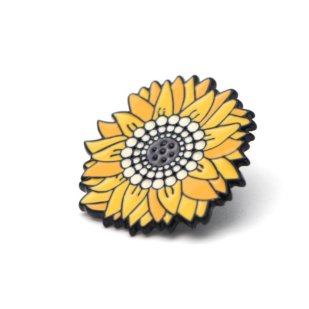 Fashion Unisex Sunflower Brooch Pin Badge Enamel Backpack Bag Jeans Decoration Image 8