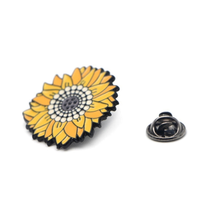 Fashion Unisex Sunflower Brooch Pin Badge Enamel Backpack Bag Jeans Decoration Image 9