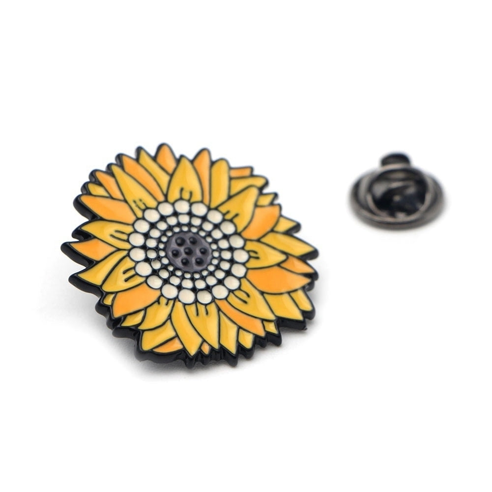 Fashion Unisex Sunflower Brooch Pin Badge Enamel Backpack Bag Jeans Decoration Image 10