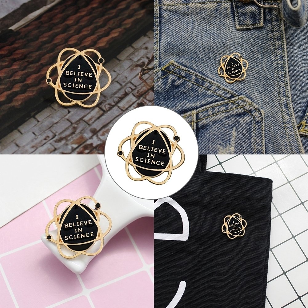 Funny Space Cosmos Planet Path Letters Print Fan Jacket Brooch Pin Kids Gift Image 7