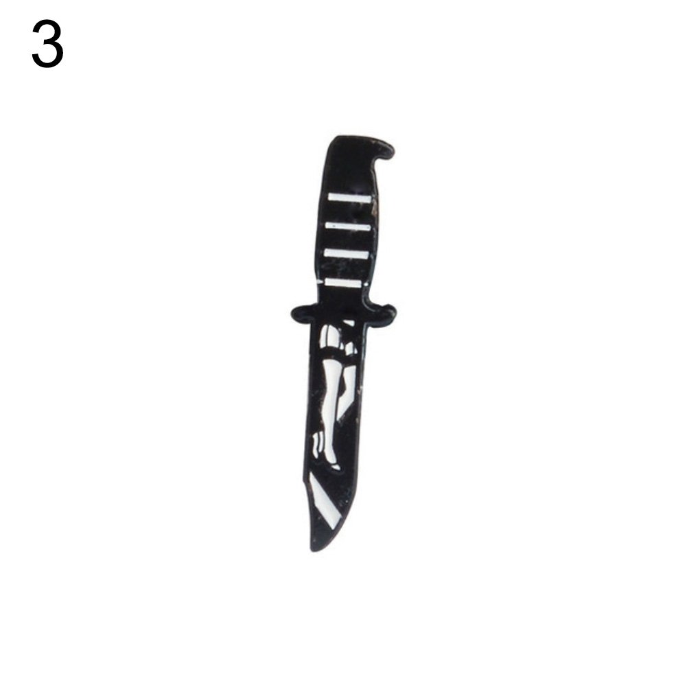 Gothic Black Dagger Knife Brooch Pin Rose Kissing Lover Girl Leg Lapel Jewelry Image 7