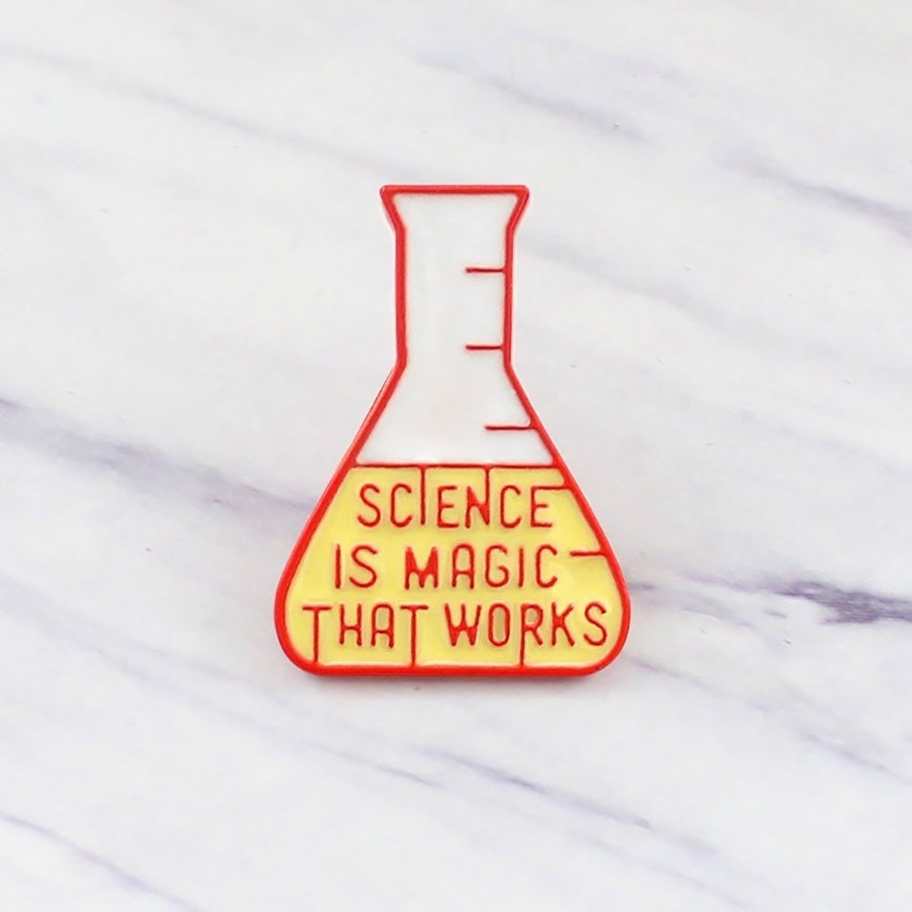 Magic Scientific Chemical Experiment Test Bottle Brooch Pin Denim Lapel Badge Image 3