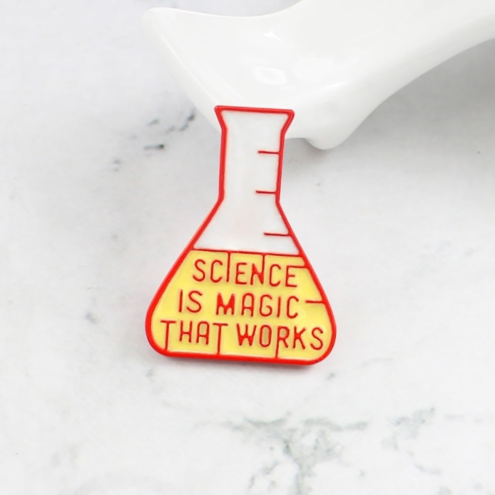 Magic Scientific Chemical Experiment Test Bottle Brooch Pin Denim Lapel Badge Image 4