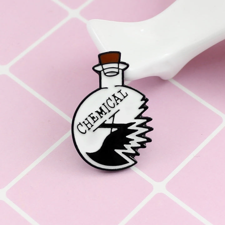 Creative Unisex Laboratory Experiment Chemical Bottle Enamel Jewelry Brooch Pin Image 12