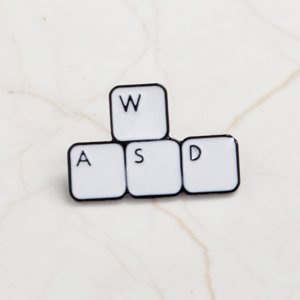 WASD Gaming Keyboard Enamel Computer Gamer Denim Jacket Lapel Brooch Pin Badge Image 4