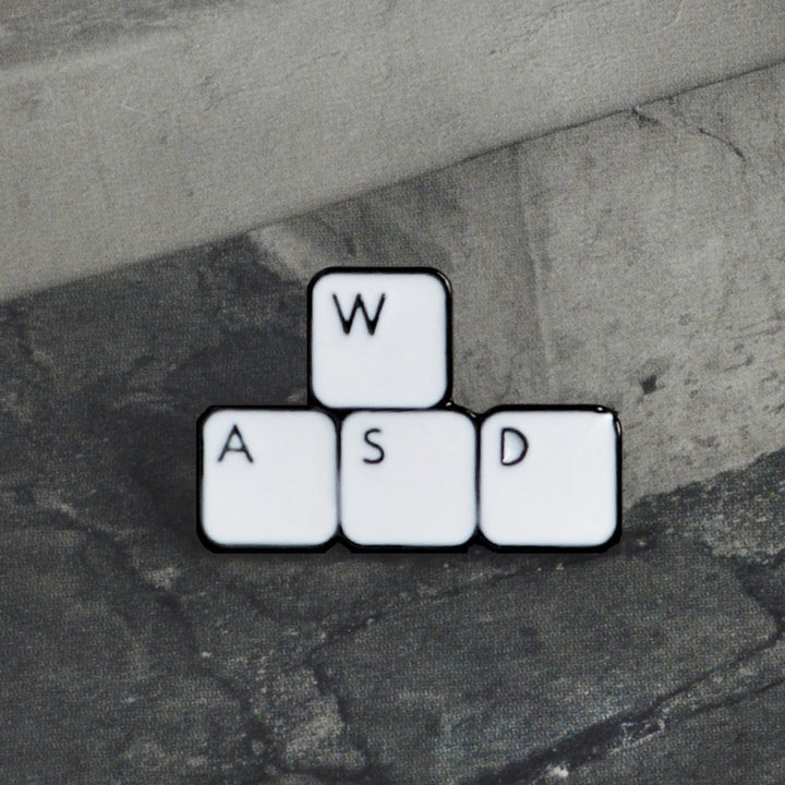 WASD Gaming Keyboard Enamel Computer Gamer Denim Jacket Lapel Brooch Pin Badge Image 6