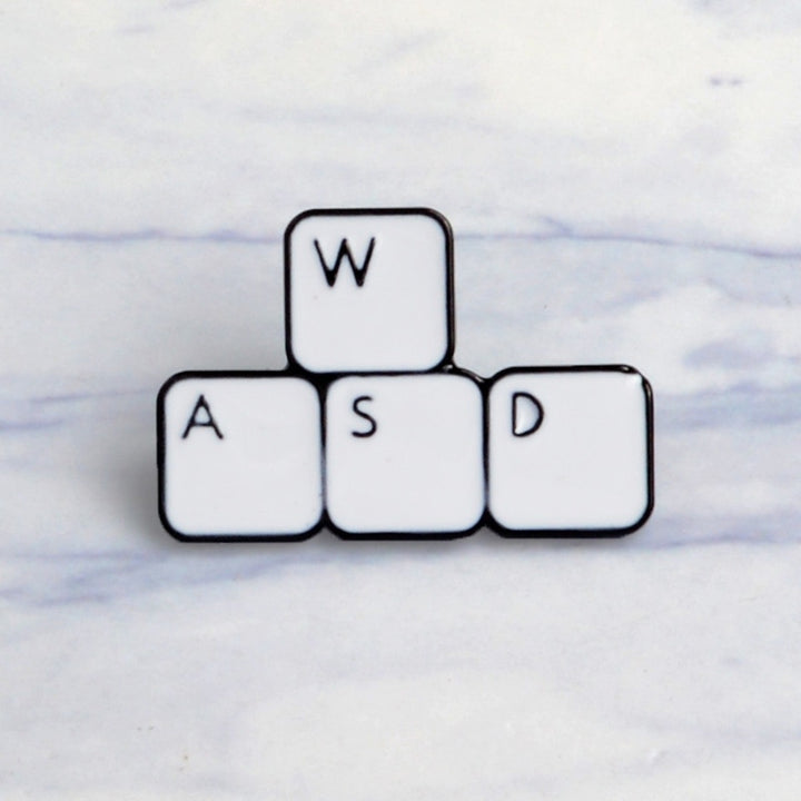 WASD Gaming Keyboard Enamel Computer Gamer Denim Jacket Lapel Brooch Pin Badge Image 8