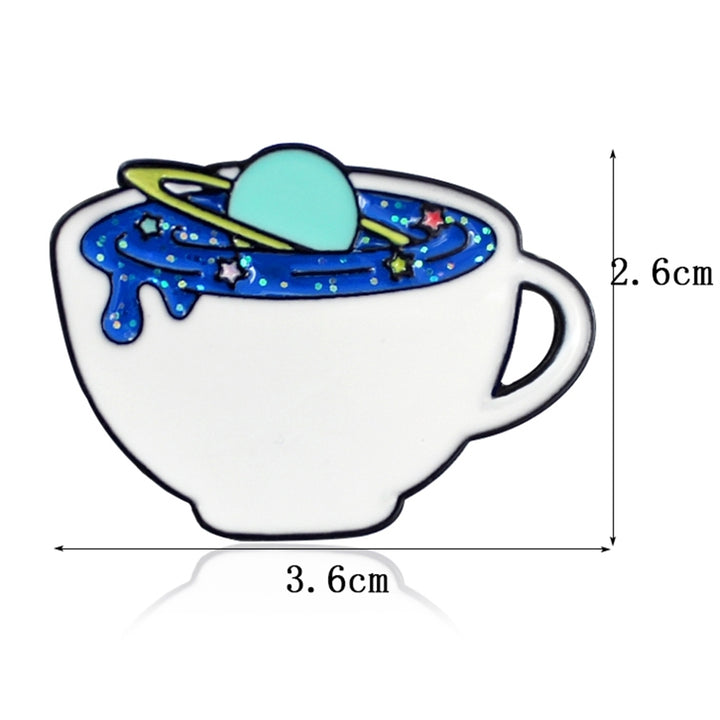 Cool Enamel Planet Cup Women Denim Shirt Lapel Brooch Pin Button Badge Jewelry Image 7