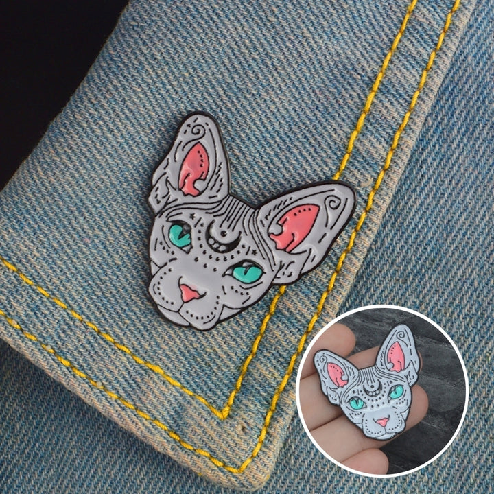 Fashion Men Women Cat Lapel Brooch Pin Enamel Coat Jacket Denim Badge Jewelry Image 1