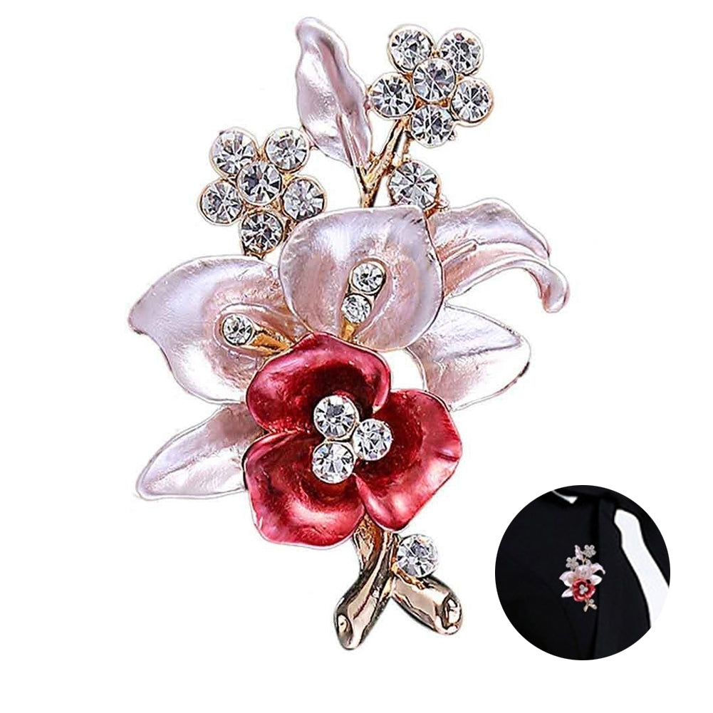 Shiny Rhinestones Flower Jewelry Women Girls Fashion Scarf Shawl Brooch Pin Image 6