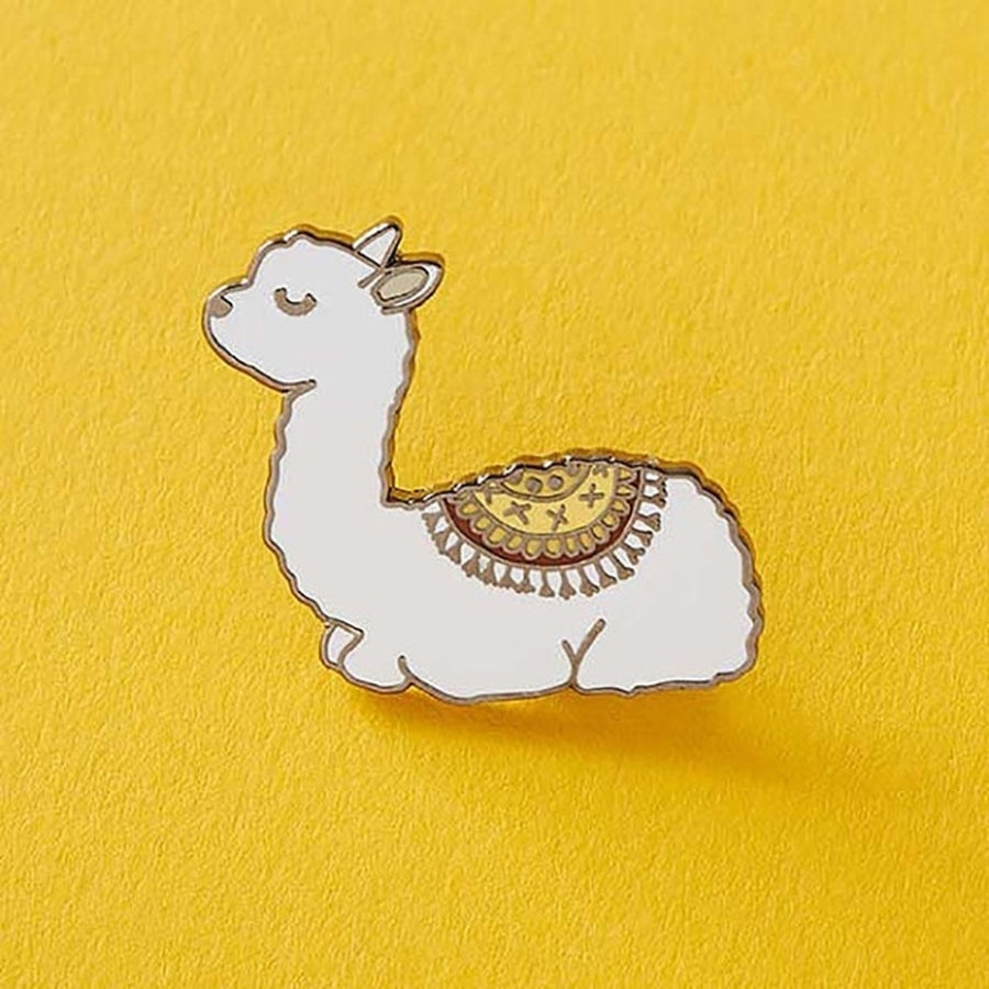 Cartoon Animal Alpaca Enamel Collar Shirt Pin Badge Brooch Jewelry for Women Image 1