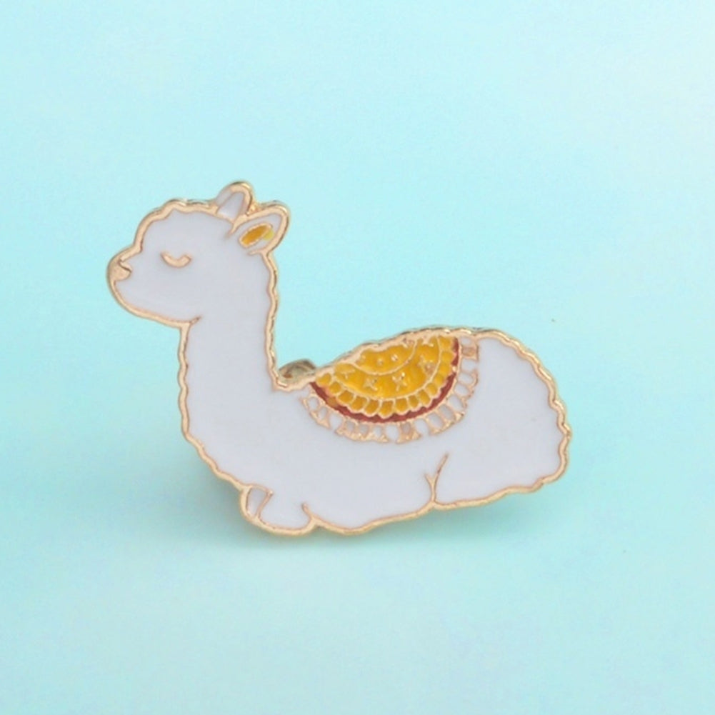 Cartoon Animal Alpaca Enamel Collar Shirt Pin Badge Brooch Jewelry for Women Image 4