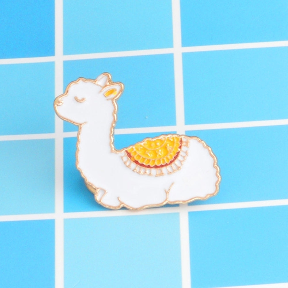 Cartoon Animal Alpaca Enamel Collar Shirt Pin Badge Brooch Jewelry for Women Image 4