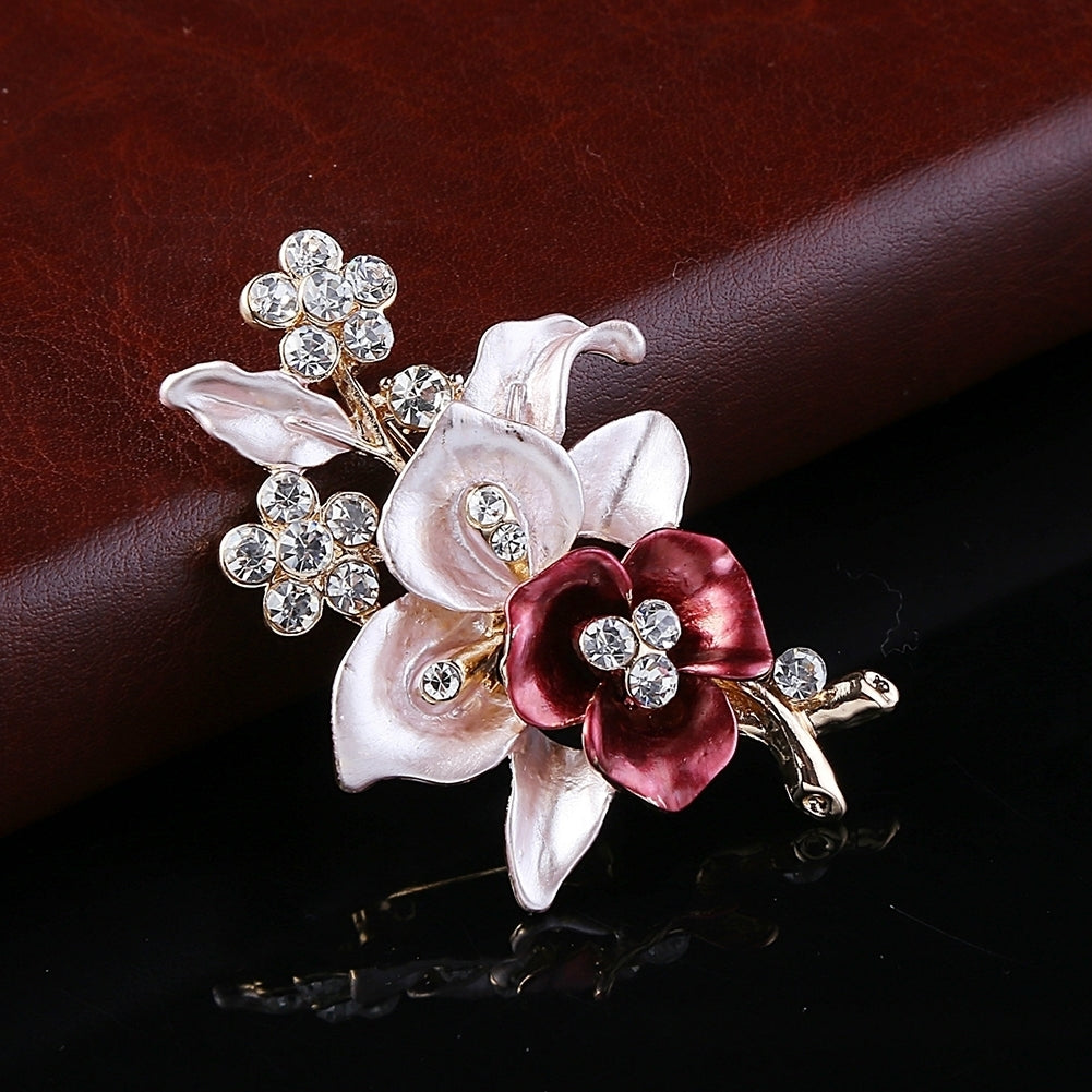 Shiny Rhinestones Flower Jewelry Women Girls Fashion Scarf Shawl Brooch Pin Image 11