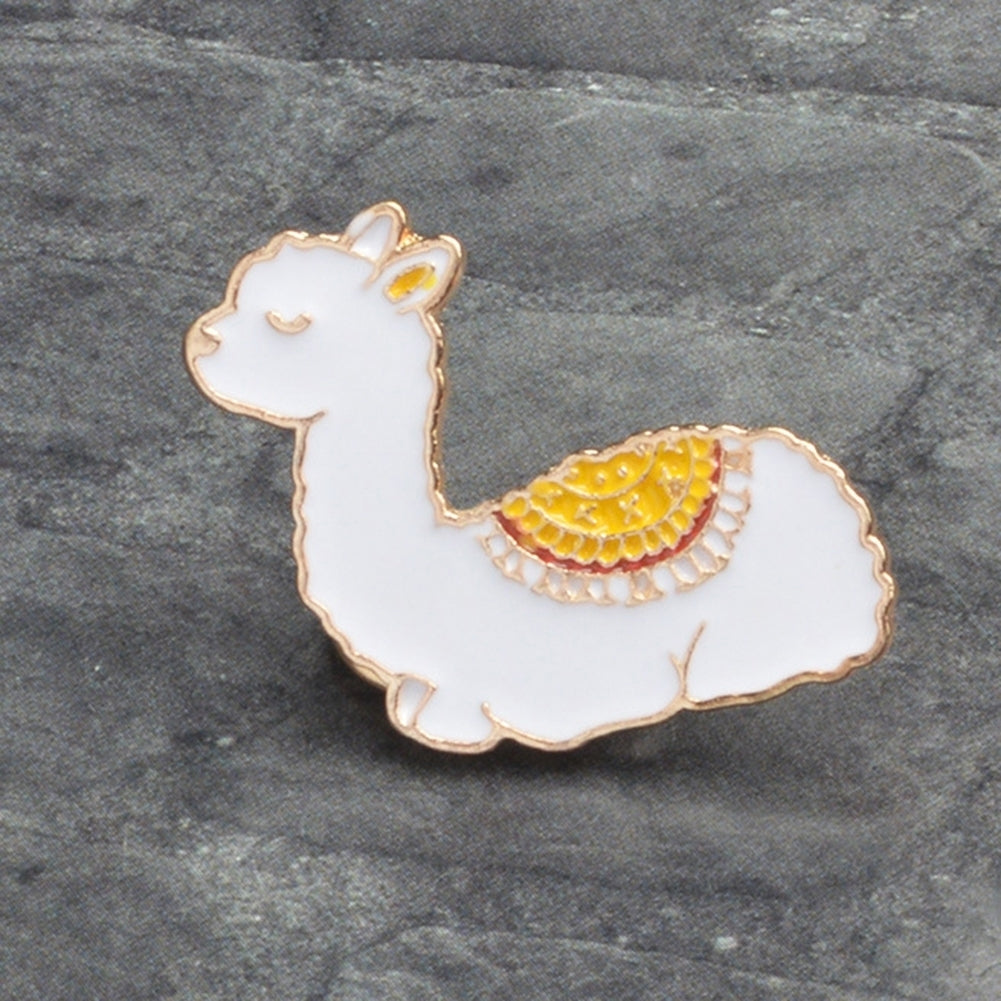 Cartoon Animal Alpaca Enamel Collar Shirt Pin Badge Brooch Jewelry for Women Image 6