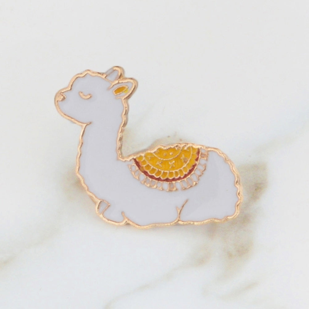 Cartoon Animal Alpaca Enamel Collar Shirt Pin Badge Brooch Jewelry for Women Image 7