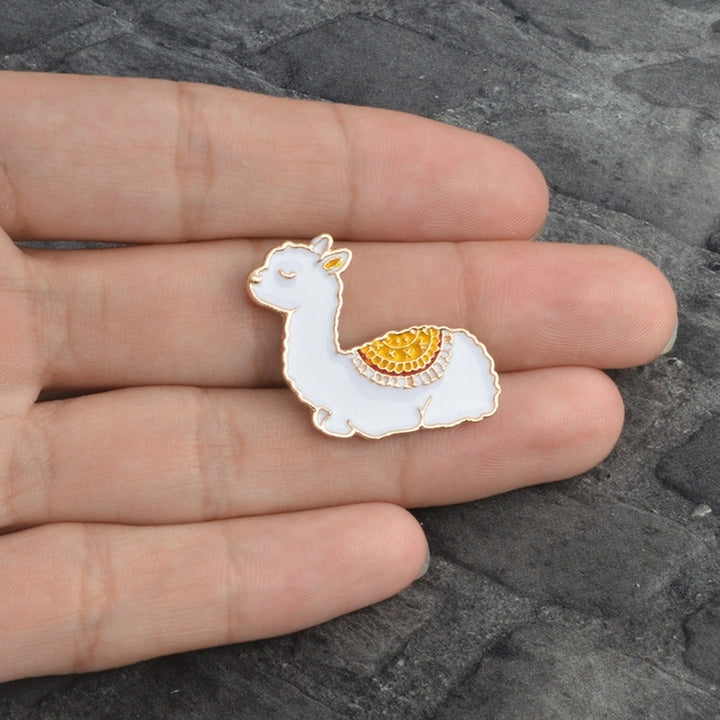 Cartoon Animal Alpaca Enamel Collar Shirt Pin Badge Brooch Jewelry for Women Image 8