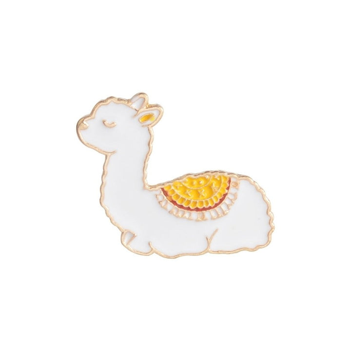 Cartoon Animal Alpaca Enamel Collar Shirt Pin Badge Brooch Jewelry for Women Image 11