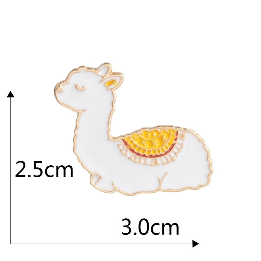 Cartoon Animal Alpaca Enamel Collar Shirt Pin Badge Brooch Jewelry for Women Image 12