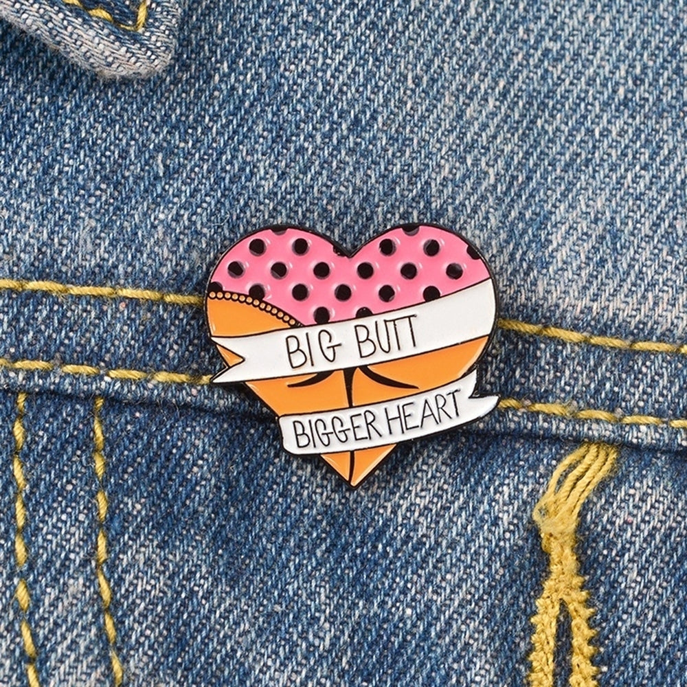 Funny Big Butt Heart Enamel Brooch Pin Women Badge Backpack Coat Sweater Decor Image 2
