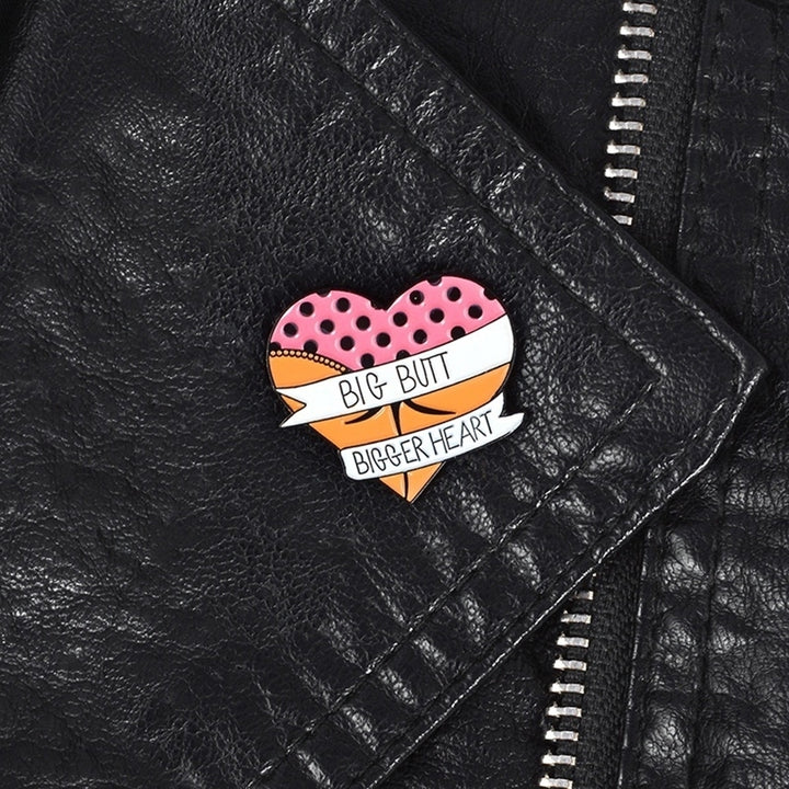 Funny Big Butt Heart Enamel Brooch Pin Women Badge Backpack Coat Sweater Decor Image 4