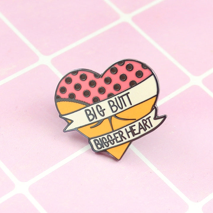 Funny Big Butt Heart Enamel Brooch Pin Women Badge Backpack Coat Sweater Decor Image 6