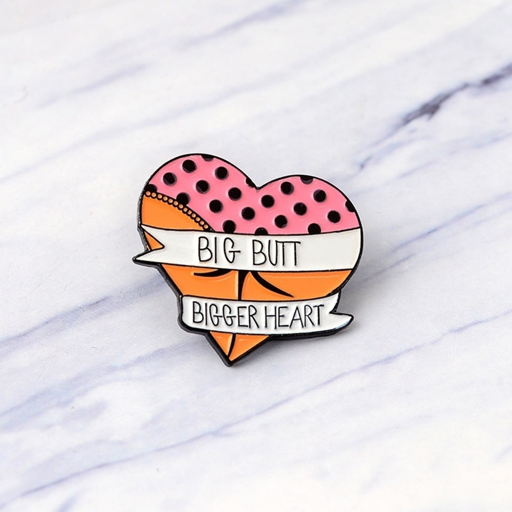 Funny Big Butt Heart Enamel Brooch Pin Women Badge Backpack Coat Sweater Decor Image 7