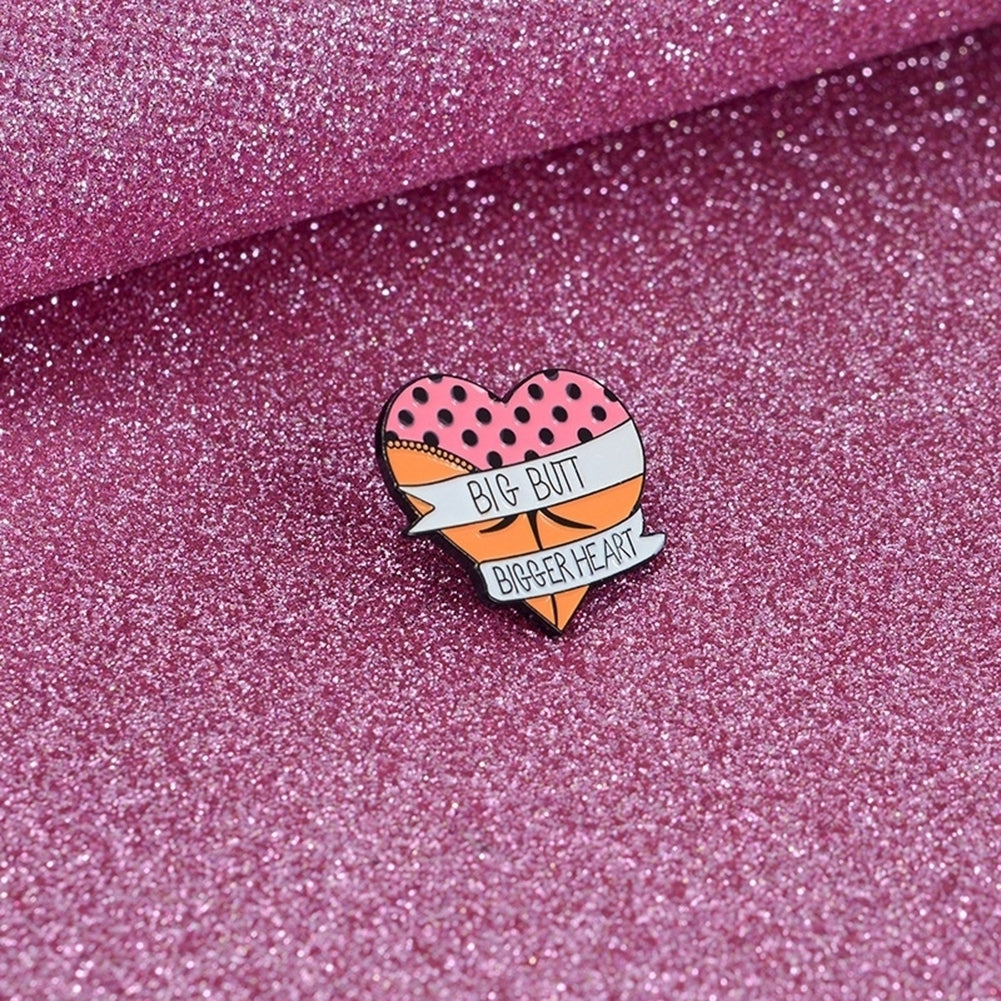 Funny Big Butt Heart Enamel Brooch Pin Women Badge Backpack Coat Sweater Decor Image 8