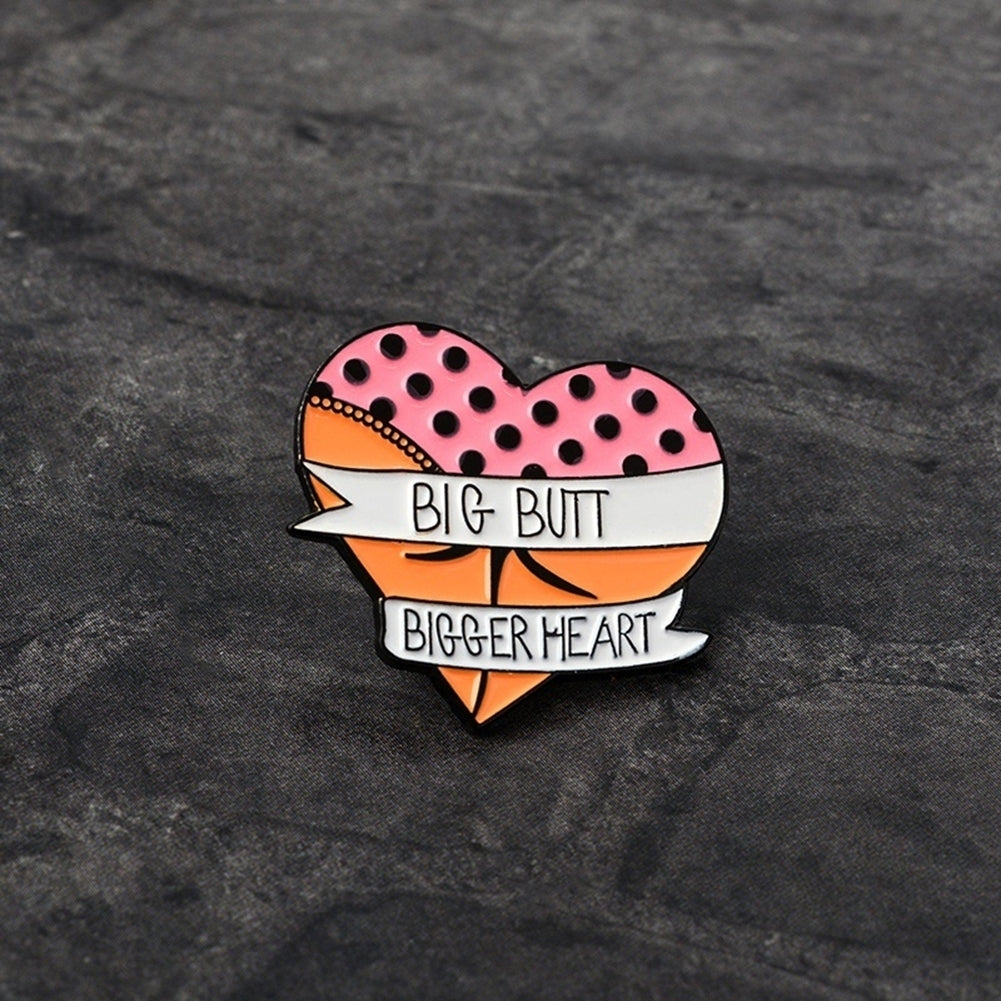 Funny Big Butt Heart Enamel Brooch Pin Women Badge Backpack Coat Sweater Decor Image 9