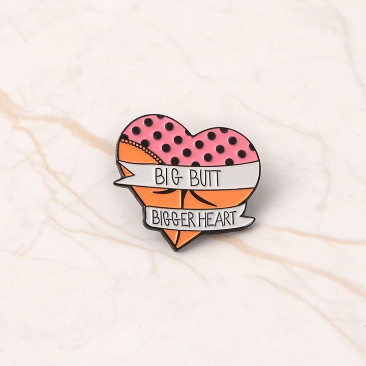 Funny Big Butt Heart Enamel Brooch Pin Women Badge Backpack Coat Sweater Decor Image 10