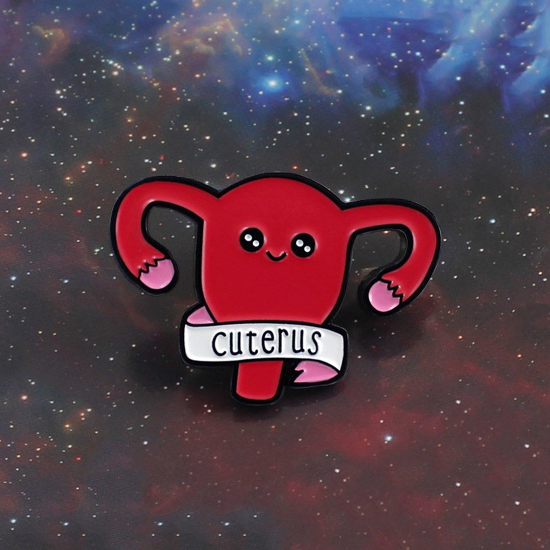 Cartoon Uterus Shape Enamel Brooch Pin Clothing Jeans Jacket Badge Breast Pin Decor Image 2