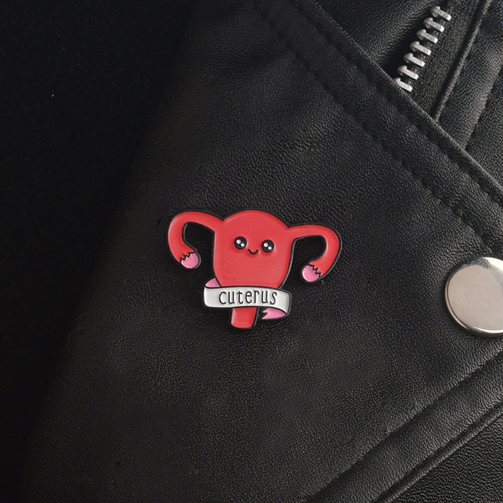 Cartoon Uterus Shape Enamel Brooch Pin Clothing Jeans Jacket Badge Breast Pin Decor Image 3