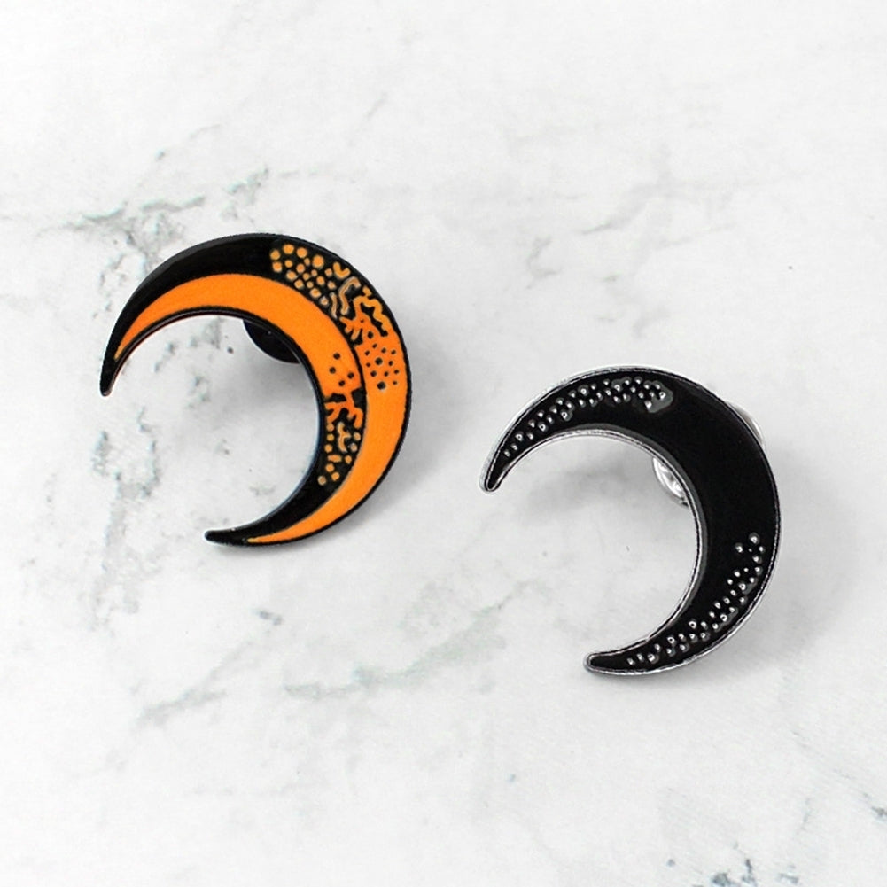 Fashion Crescent Moon Coat Jacket Button Brooch Pin Unisex Enamel Party Gift Image 3