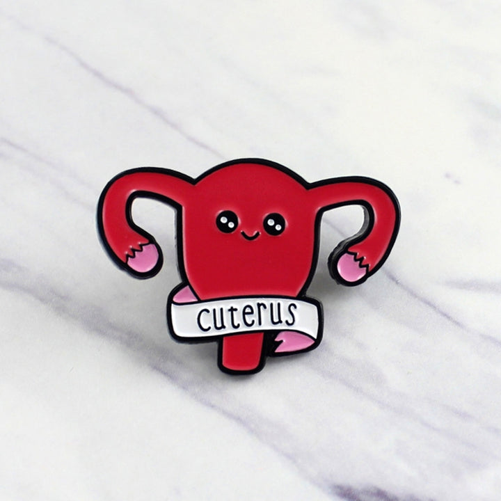 Cartoon Uterus Shape Enamel Brooch Pin Clothing Jeans Jacket Badge Breast Pin Decor Image 4