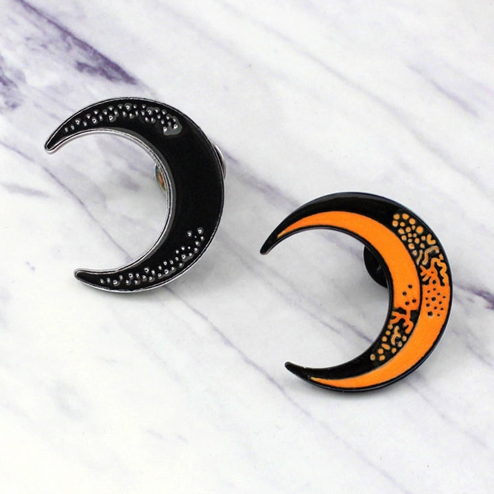 Fashion Crescent Moon Coat Jacket Button Brooch Pin Unisex Enamel Party Gift Image 7