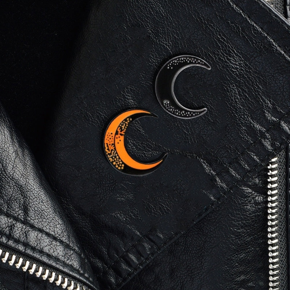 Fashion Crescent Moon Coat Jacket Button Brooch Pin Unisex Enamel Party Gift Image 9