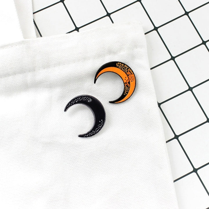 Fashion Crescent Moon Coat Jacket Button Brooch Pin Unisex Enamel Party Gift Image 10