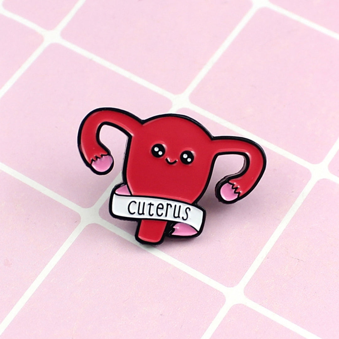 Cartoon Uterus Shape Enamel Brooch Pin Clothing Jeans Jacket Badge Breast Pin Decor Image 8