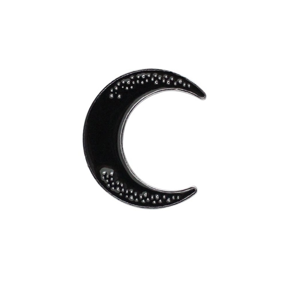 Fashion Crescent Moon Coat Jacket Button Brooch Pin Unisex Enamel Party Gift Image 1