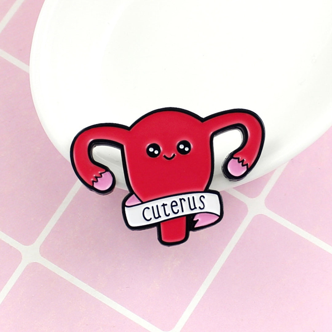 Cartoon Uterus Shape Enamel Brooch Pin Clothing Jeans Jacket Badge Breast Pin Decor Image 10