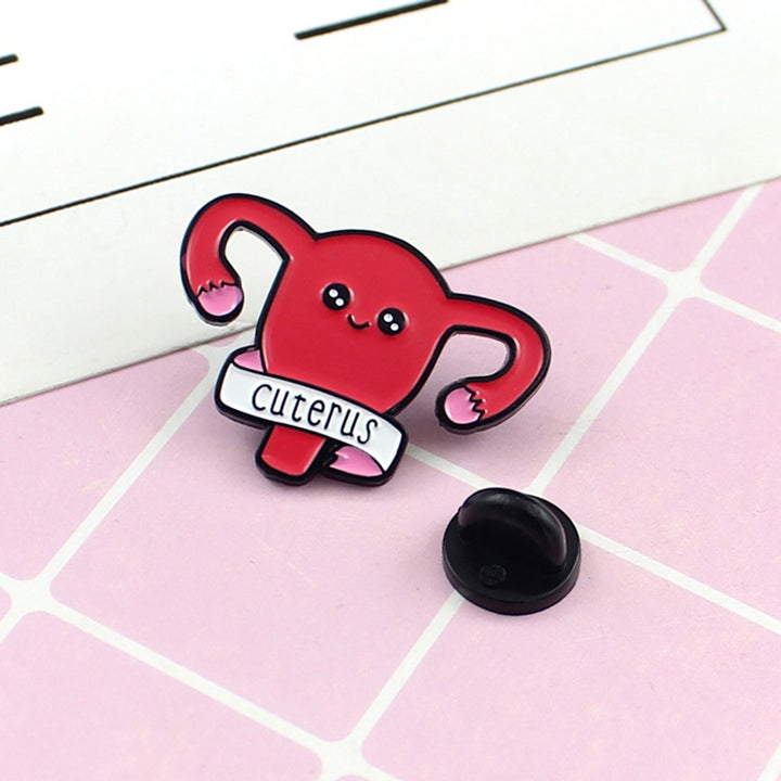 Cartoon Uterus Shape Enamel Brooch Pin Clothing Jeans Jacket Badge Breast Pin Decor Image 11