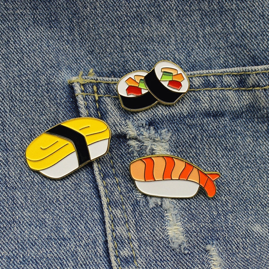 Kawaii Sushi Brooch Pin Japanese Food Enamel Badge Jeans Hat Jewelry Decor Gift Image 1
