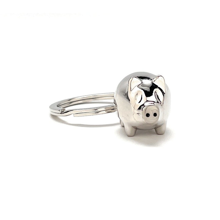 Lucky Pig Keychain Solid Silver Piggy Charm Car Key Chain with Key Ring Pig Lover Gift Bag Purse Charm Image 4