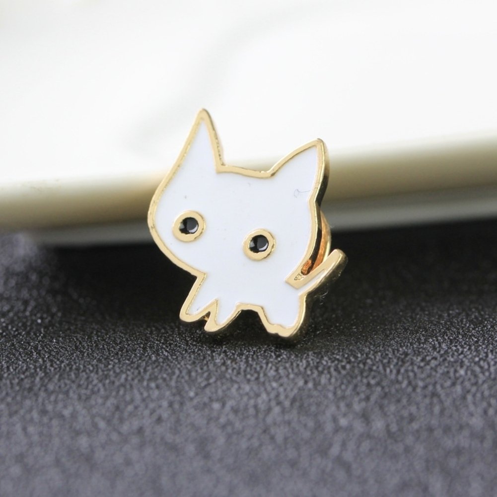 Cartoon Enamel Cat Wine Rose Brooch Pin Jeans Bag Shirt Collar Badge Decor Gift Image 3