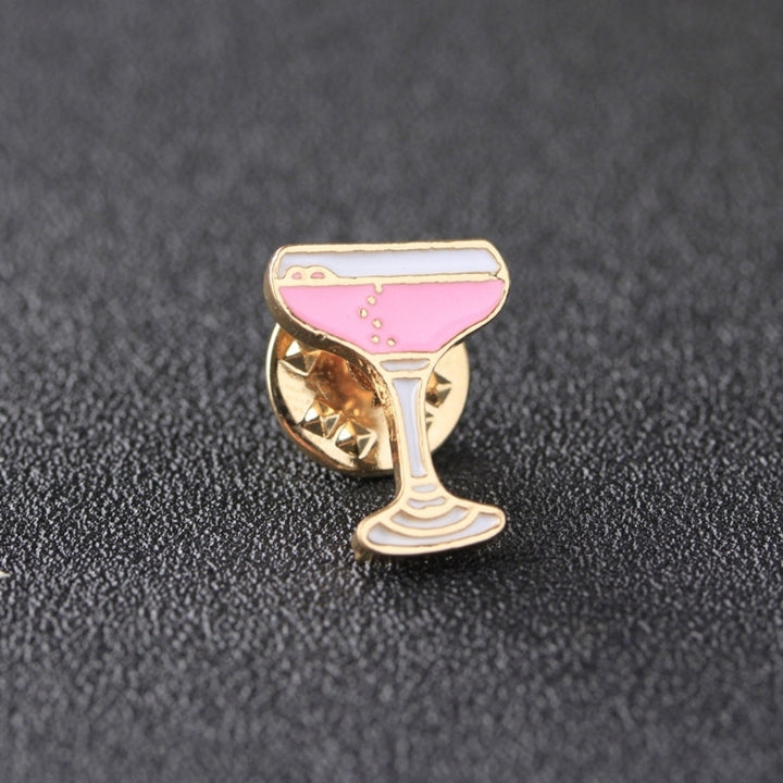 Cartoon Enamel Cat Wine Rose Brooch Pin Jeans Bag Shirt Collar Badge Decor Gift Image 4