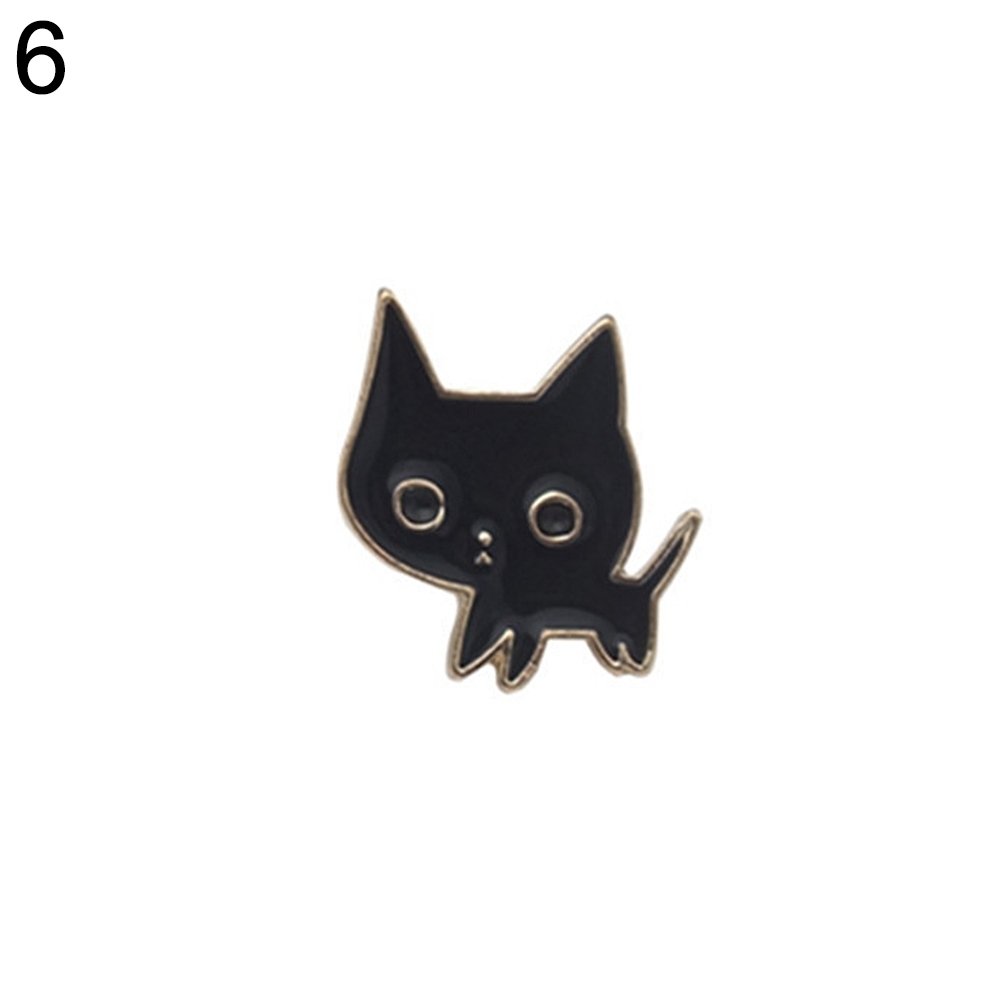 Cartoon Enamel Cat Wine Rose Brooch Pin Jeans Bag Shirt Collar Badge Decor Gift Image 1