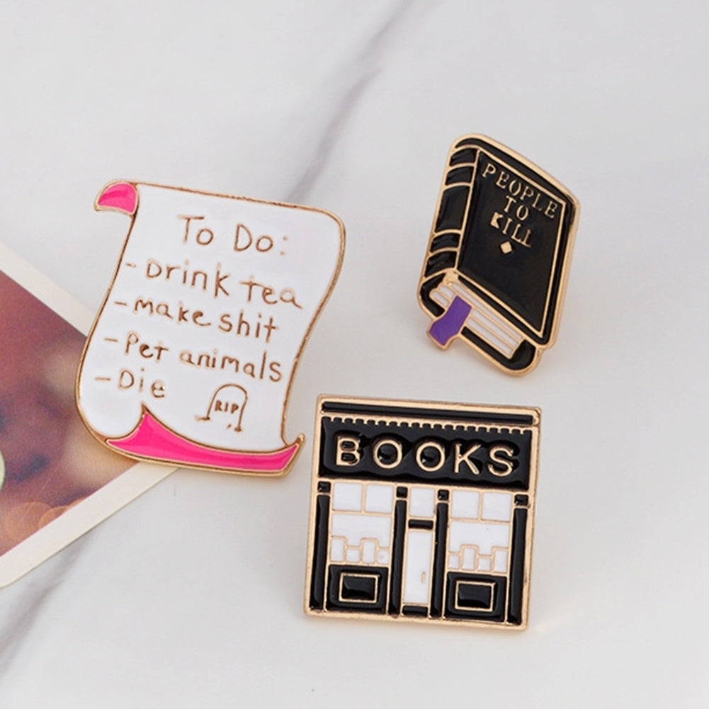 Cute Dialogue Box Book Enamel Button Brooch Pin Badge Women Accessory Jewelry Image 9