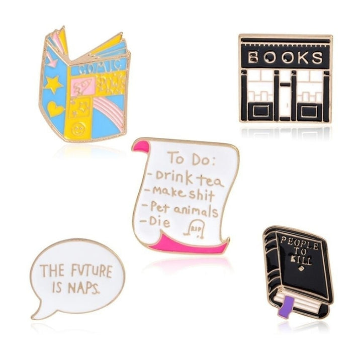 Cute Dialogue Box Book Enamel Button Brooch Pin Badge Women Accessory Jewelry Image 12