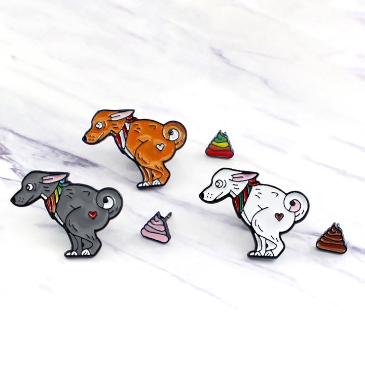 Cute Dog Rainbow Poo Pattern Animal Badge Children Enamel Brooch Pin Jewelry Decor Image 11