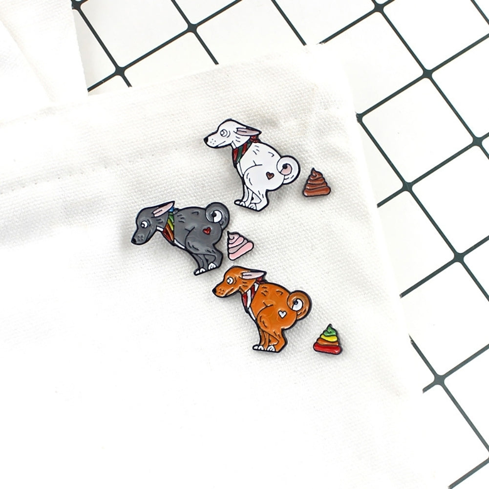 Cute Dog Rainbow Poo Pattern Animal Badge Children Enamel Brooch Pin Jewelry Decor Image 12